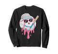 Baseball Ice Cream Drip Gamer Gifts T-Shirt - Unique Graphic for Adults - T-Shirt, Sweatshirt, Hoodie