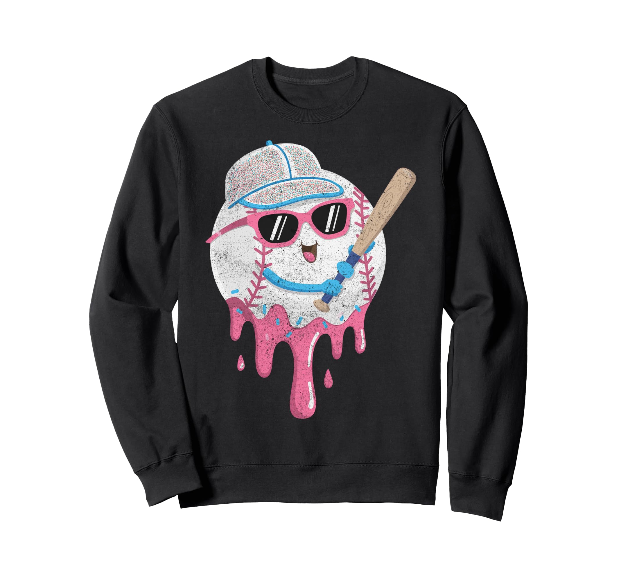Baseball Ice Cream Drip Gamer Gifts T-Shirt - Unique Graphic for Adults - T-Shirt, Sweatshirt, Hoodie