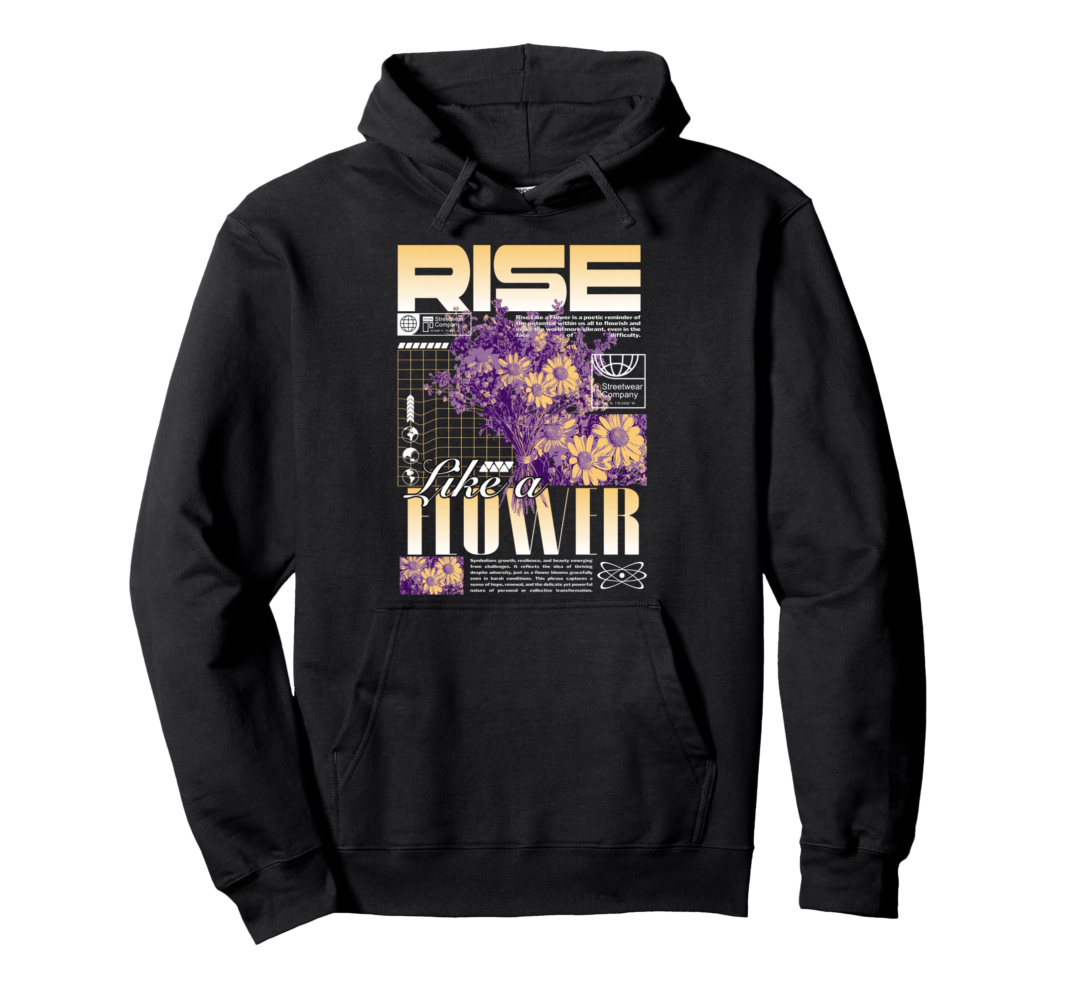 Y2K Flowers Bold Urban Graffiti Aesthetic Hoodie - Custom Art Print Unisex - T-Shirt, Sweatshirt, Hoodie