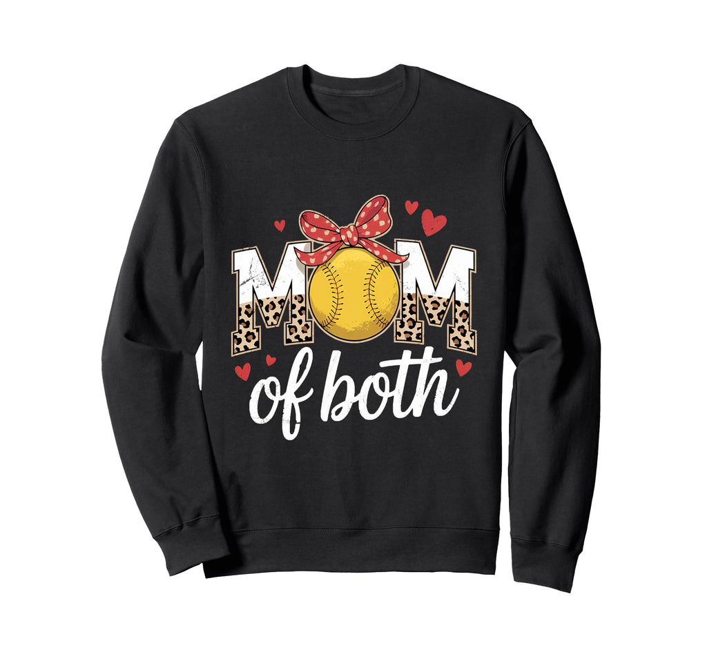 Solfball Mom Both Baseball Mama Sweatshirt - Aesthetic Graphic Men Women - T-Shirt, Sweatshirt, Hoodie
