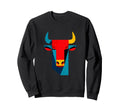 Geometric Bull Head Illustration Sweatshirt - Casual Everyday Wear Unisex - T-Shirt, Sweatshirt, Hoodie
