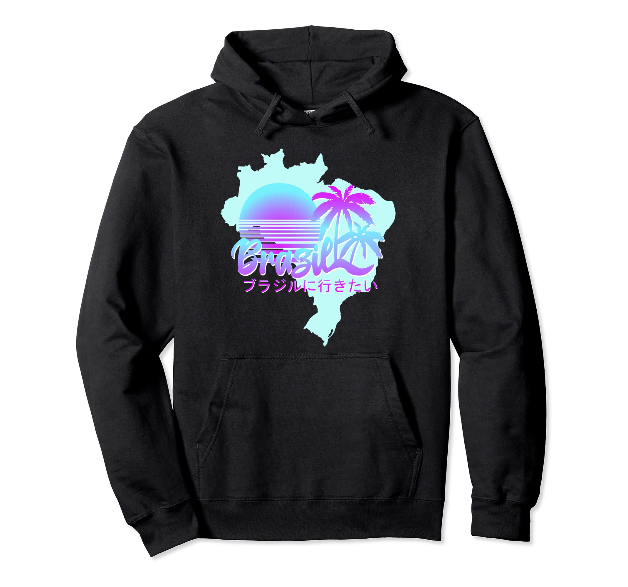 Aesthetic Brazil Vaporwave Brazilian Hoodie - Aesthetic Graphic for Adults - T-Shirt, Sweatshirt, Hoodie