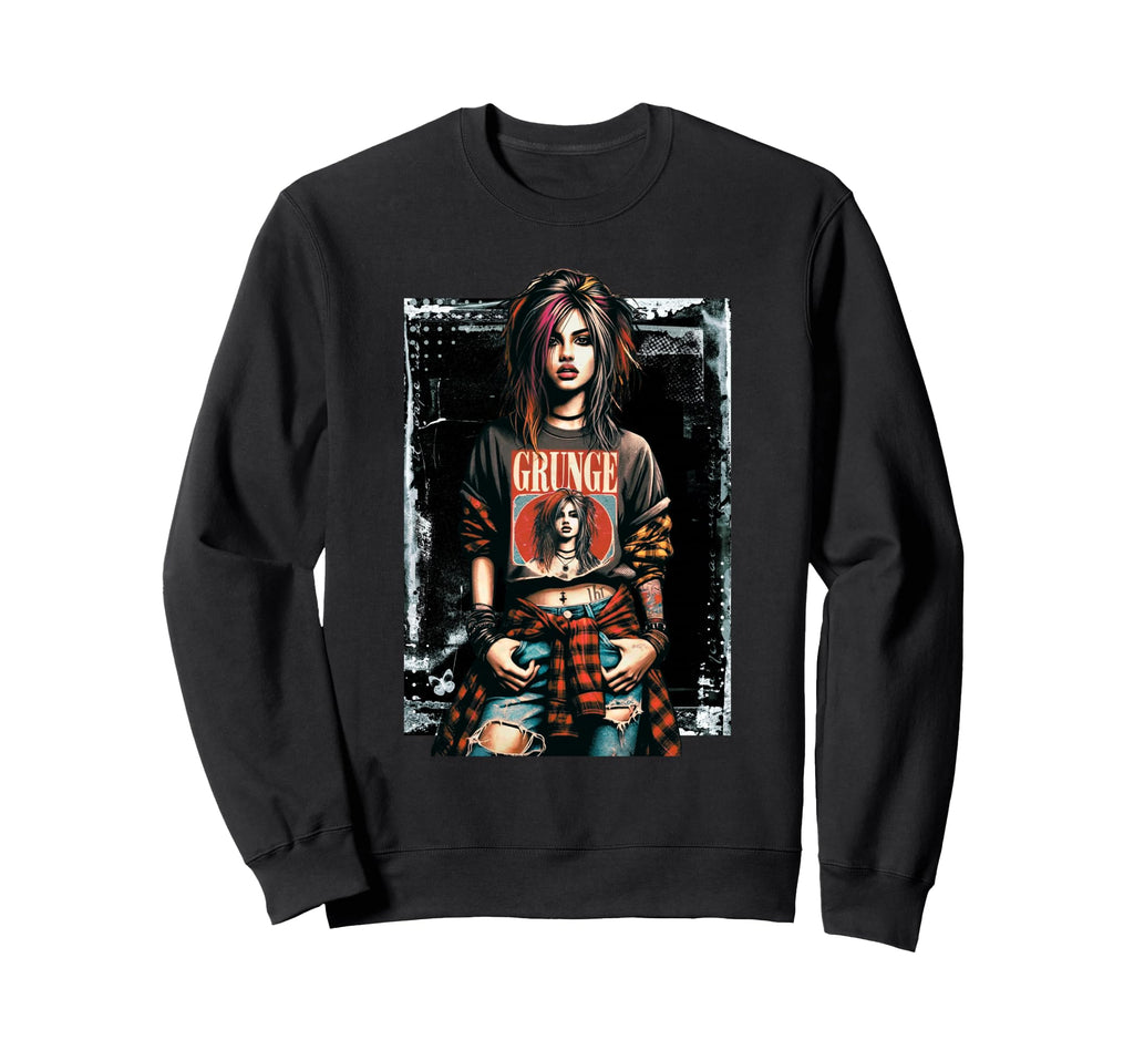 Punk Grunge Graffiti 90S Distressed Sweatshirt - Novelty Apparel Unisex - T-Shirt, Sweatshirt, Hoodie