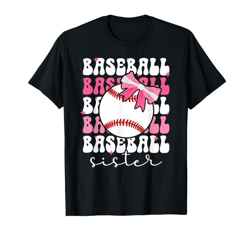 Baseball Sister Bow Baseball Players T-Shirt - Minimalist Print Men Women - T-Shirt, Sweatshirt, Hoodie