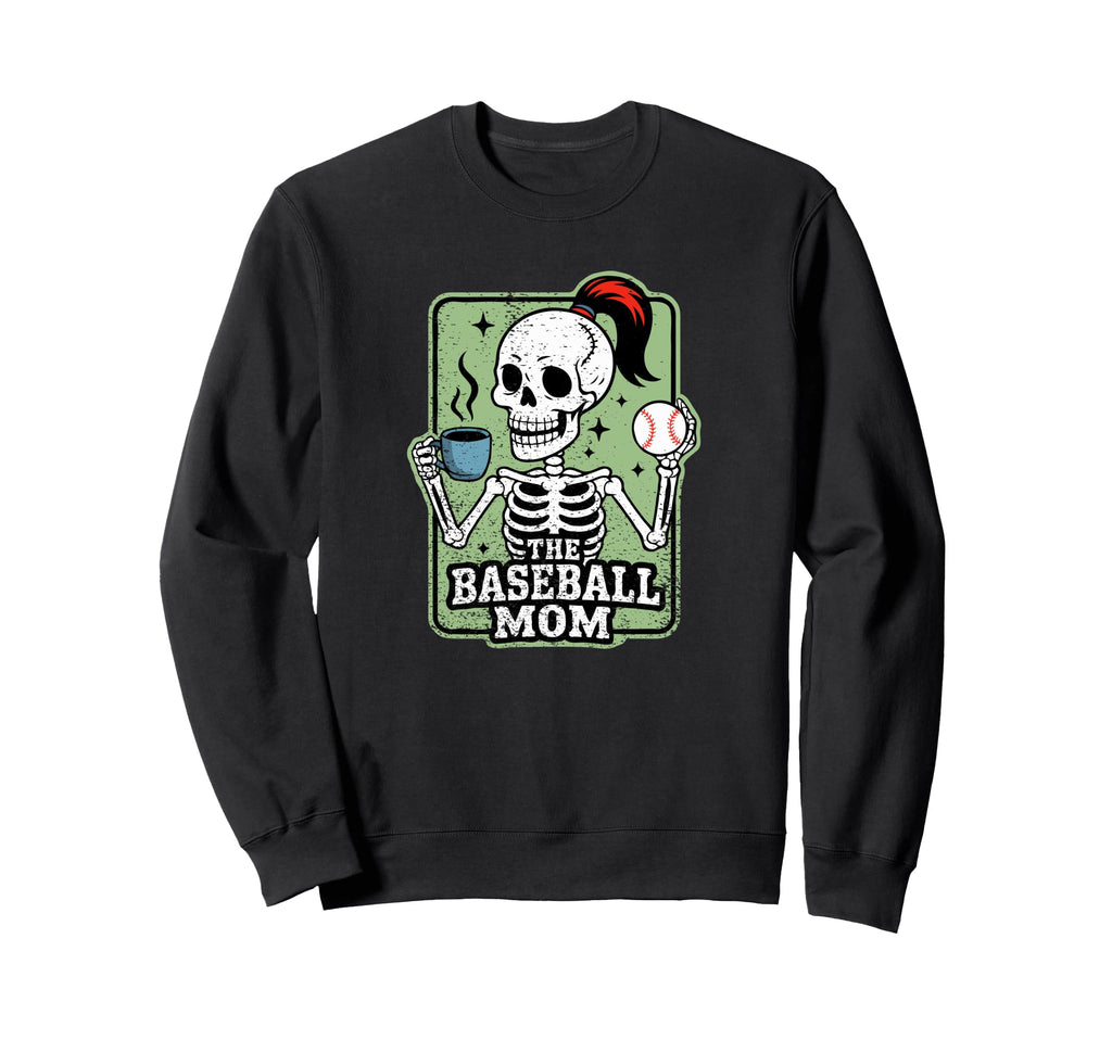 Baseball Mom Tarot Card Skeleton Sweatshirt - Aesthetic Graphic Men Women - T-Shirt, Sweatshirt, Hoodie