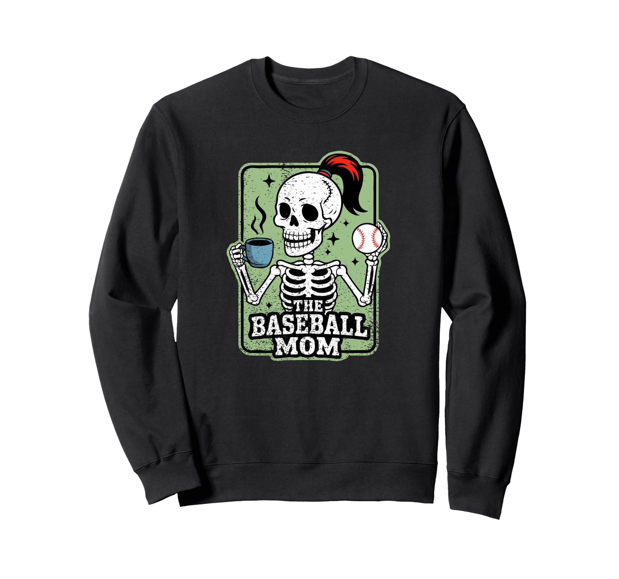 Baseball Mom Tarot Card Skeleton Sweatshirt - Aesthetic Graphic Men Women - T-Shirt, Sweatshirt, Hoodie