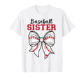 Baseball Sister Coquette Bow Game Day T-Shirt - Custom Art Print Unisex - T-Shirt, Sweatshirt, Hoodie