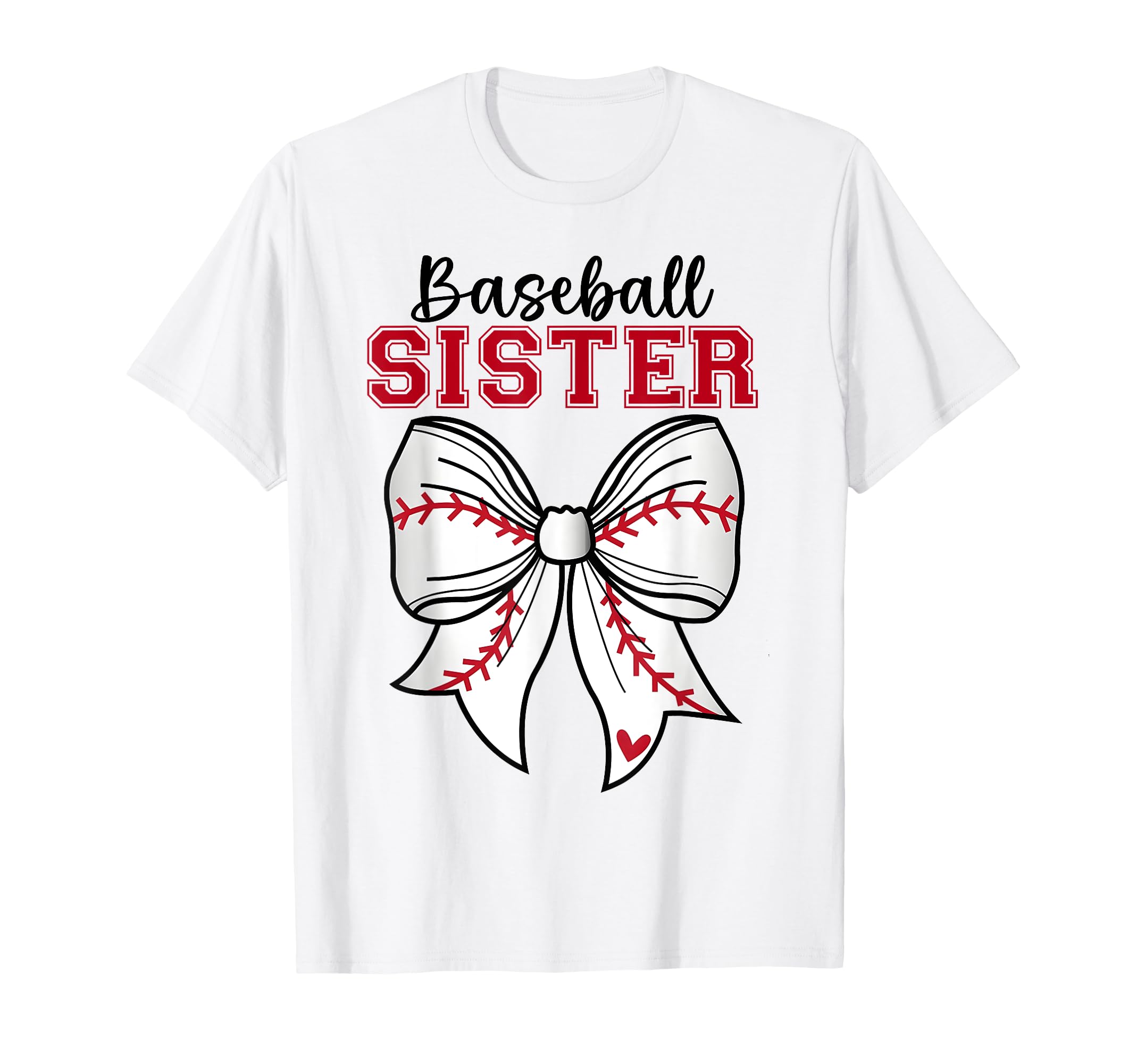 Baseball Sister Coquette Bow Game Day T-Shirt - Custom Art Print Unisex - T-Shirt, Sweatshirt, Hoodie