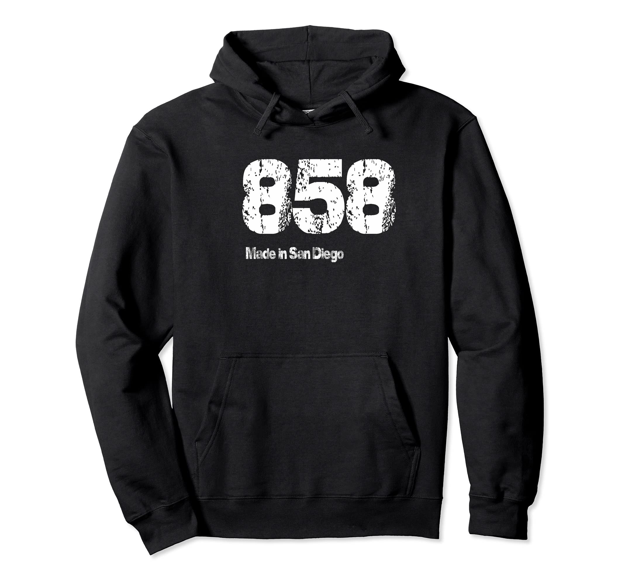858 Made San Diego Distressed Hoodie - Streetwear Style Men Women - T-Shirt, Sweatshirt, Hoodie