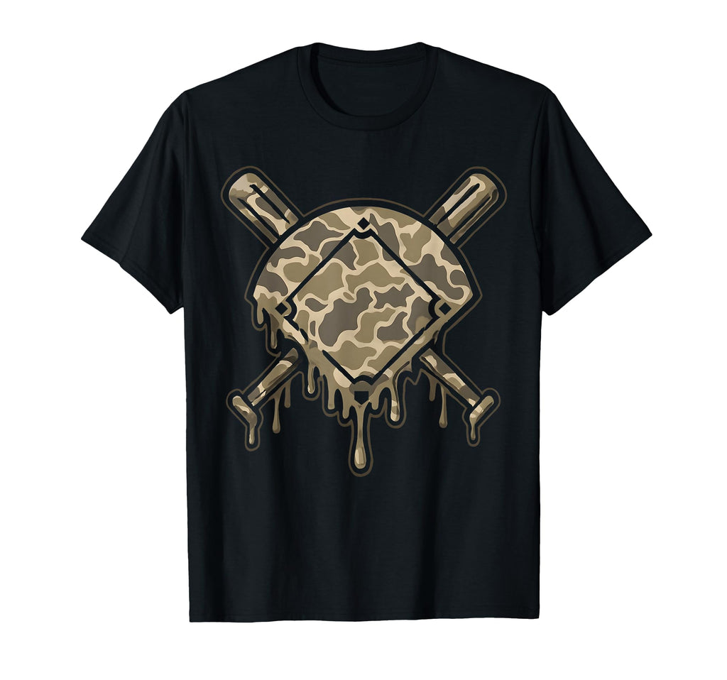Baseball Drip Camo Baseball Diamonds T-Shirt - Trendy Graphic Unisex - T-Shirt, Sweatshirt, Hoodie