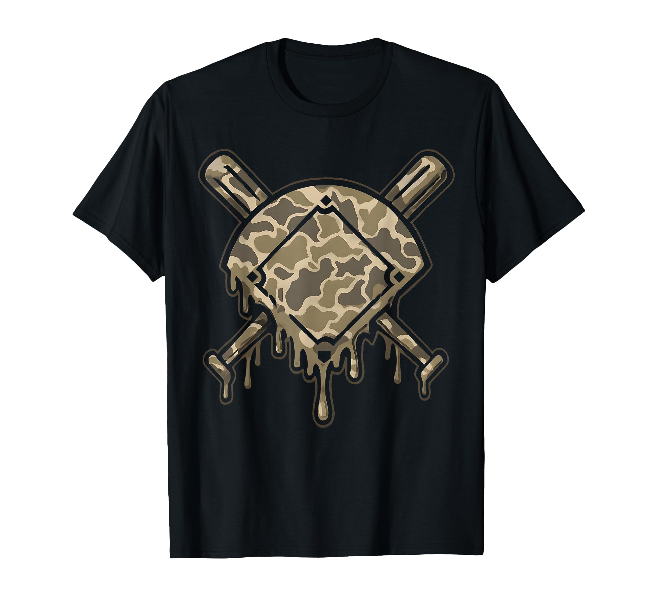 Baseball Drip Camo Baseball Diamonds T-Shirt - Trendy Graphic Unisex - T-Shirt, Sweatshirt, Hoodie
