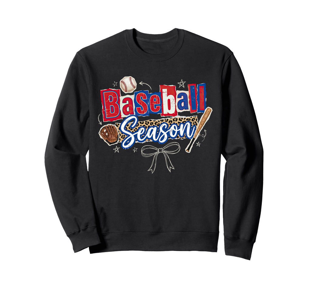 Baseball Season Coquette Bow Baseball Sweatshirt - Minimalist Print Unisex - T-Shirt, Sweatshirt, Hoodie