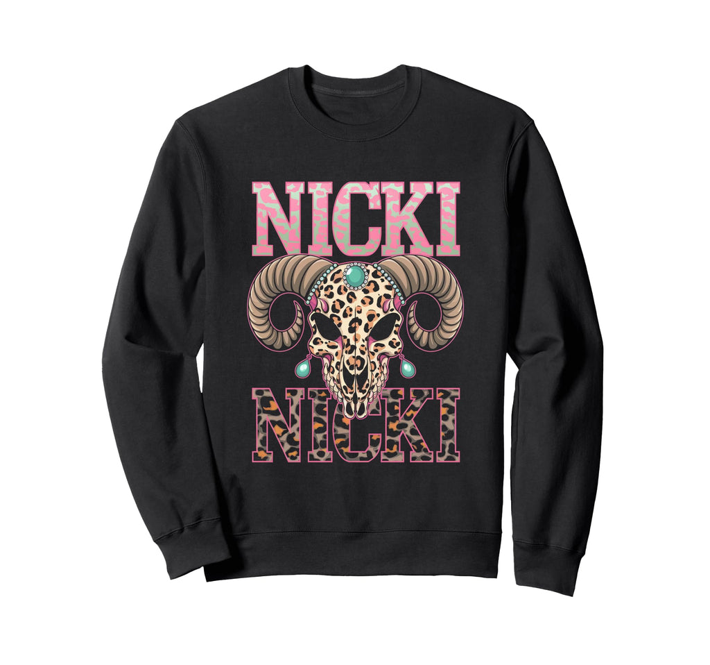 Custom Nicki Name Wife Bull Sweatshirt - Trendy Graphic for Adults - T-Shirt, Sweatshirt, Hoodie