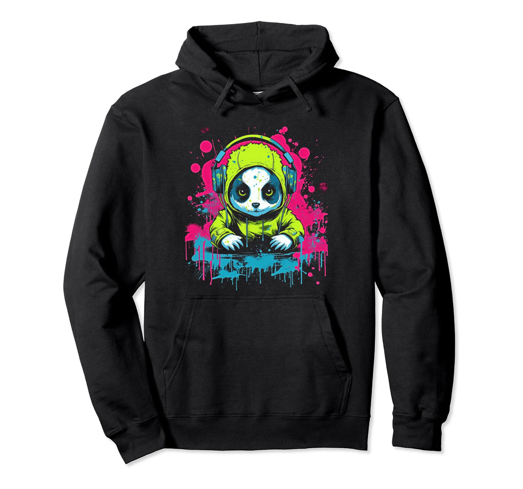 Kawaii Panda Dj Japanese Edm Y2K Hoodie - Casual Everyday Wear Unisex - T-Shirt, Sweatshirt, Hoodie