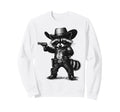 Raccoon Cowboy Hat Funny Western Sweatshirt - Unique Graphic Men Women - T-Shirt, Sweatshirt, Hoodie