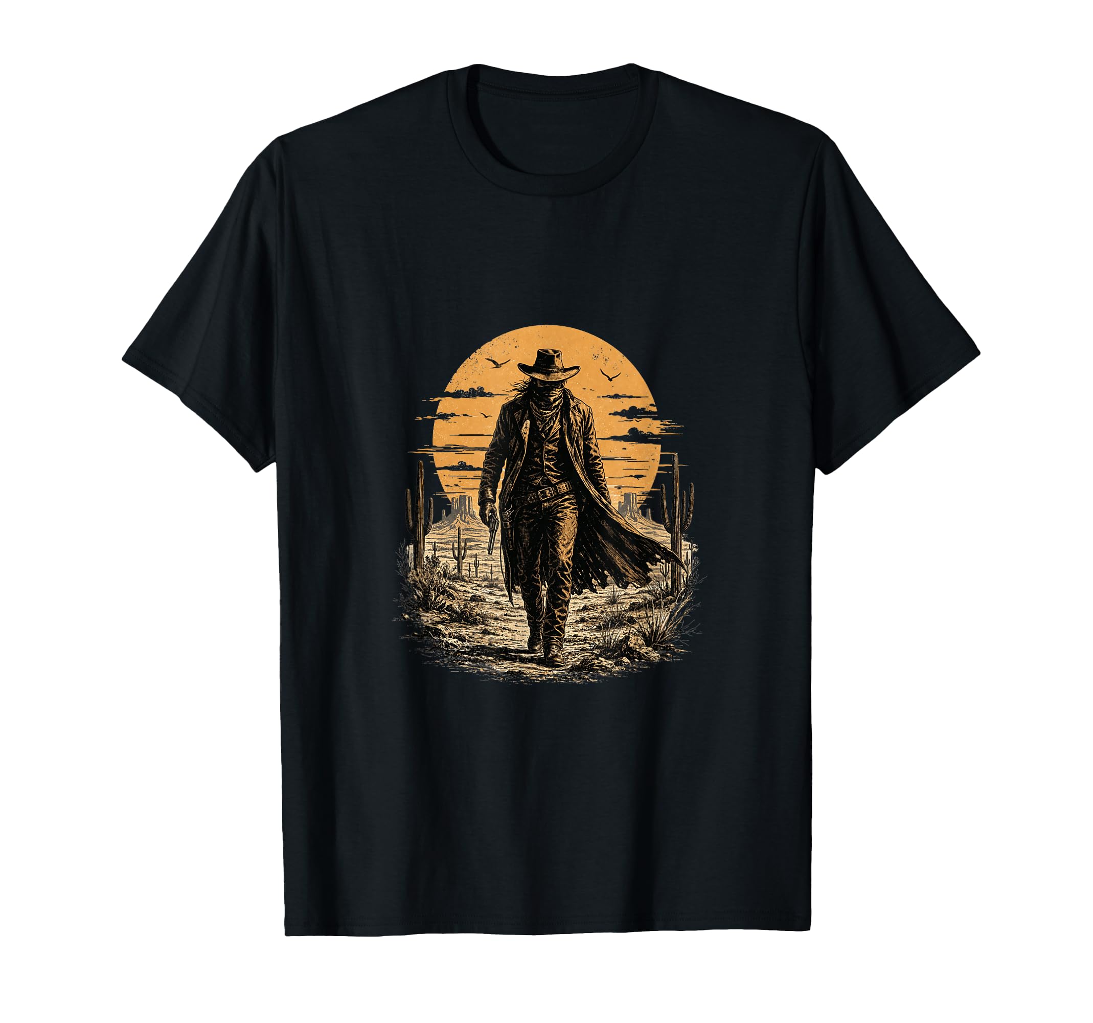 Desert Outlaw Cowboy Sunset T-Shirt - Casual Everyday Wear for Adults - T-Shirt, Sweatshirt, Hoodie