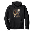 Rottweiler Howling To Moon 90S Hoodie - Minimalist Print Unisex - T-Shirt, Sweatshirt, Hoodie