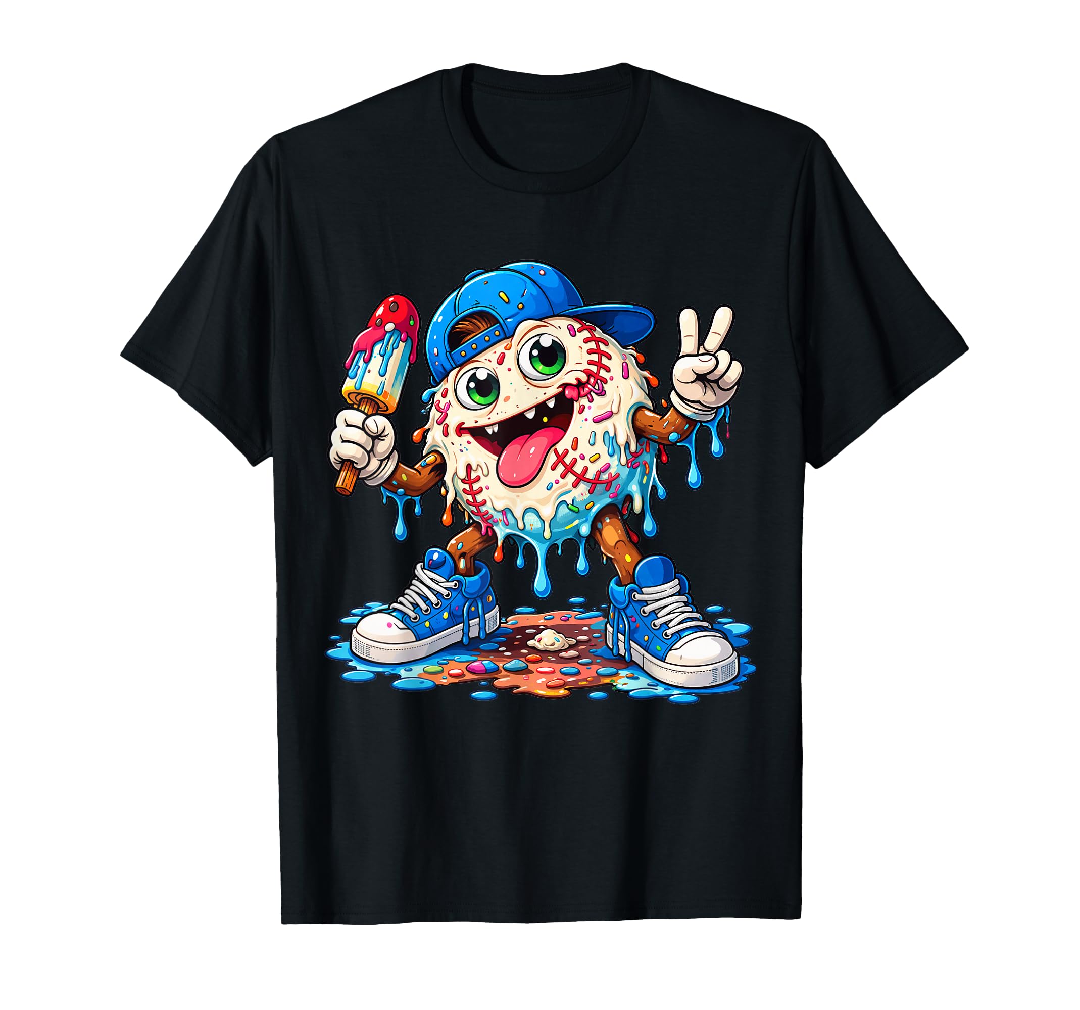 Baseball Drip Ice Cream Drip T-Shirt - Casual Everyday Wear Unisex - T-Shirt, Sweatshirt, Hoodie