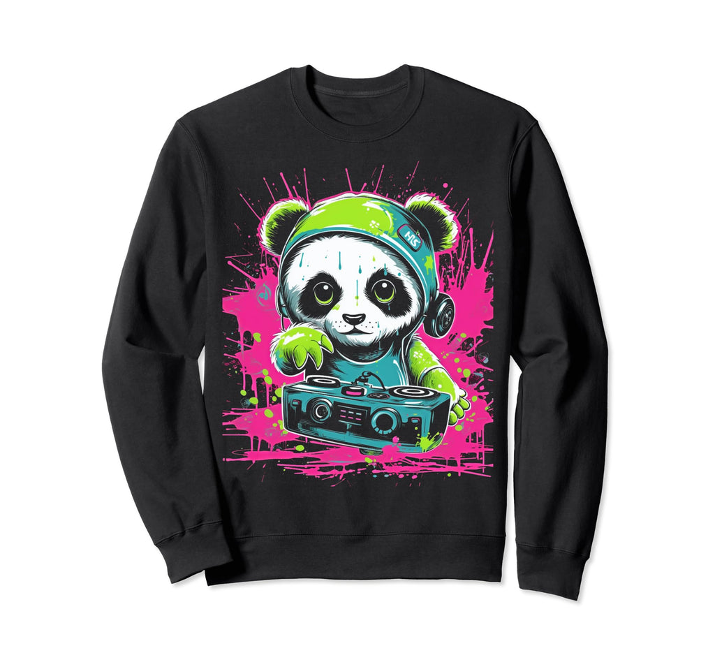 Kawaii Panda Dj Japanese Edm Y2K Sweatshirt - Trendy Graphic Unisex - T-Shirt, Sweatshirt, Hoodie