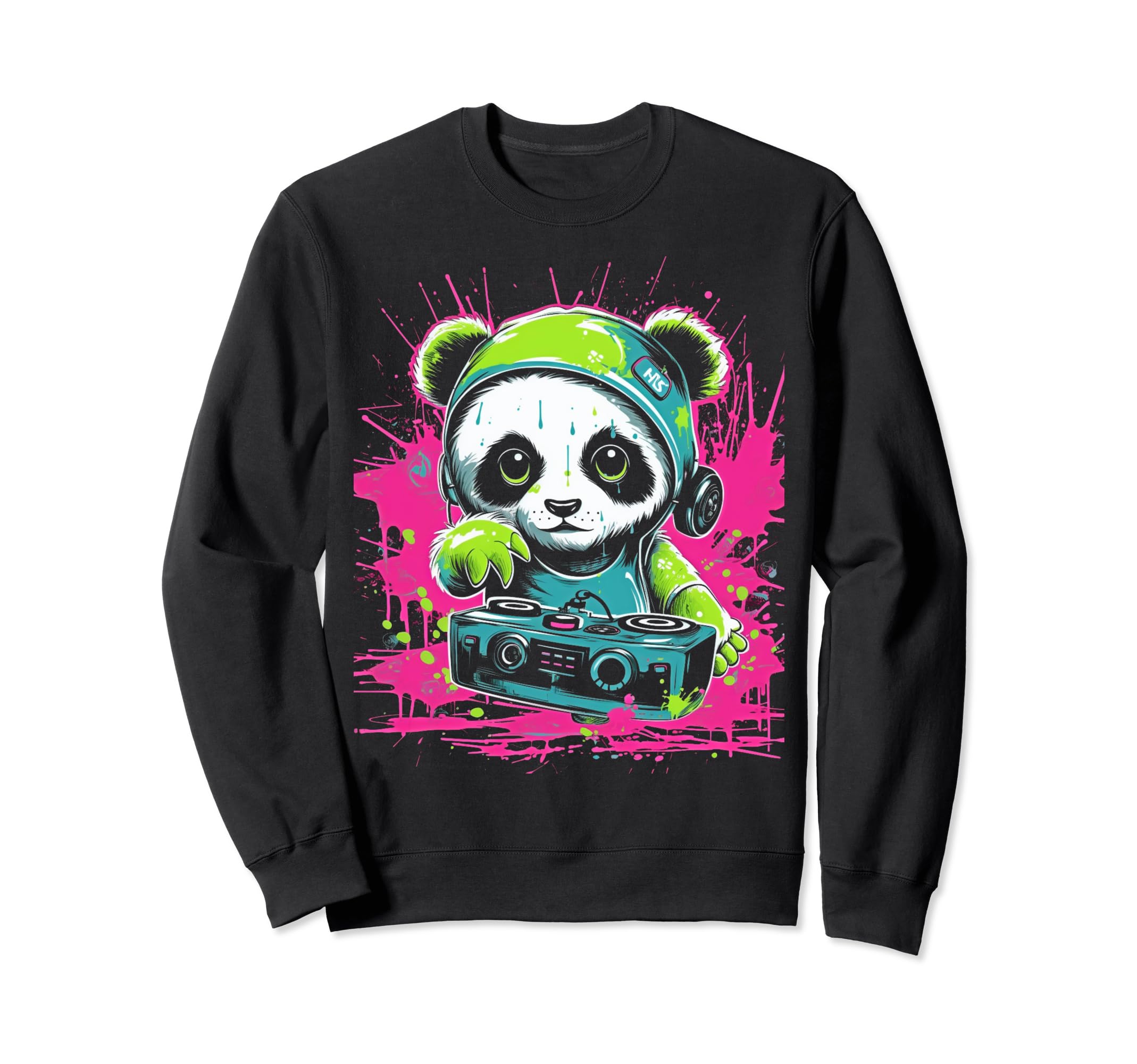 Kawaii Panda Dj Japanese Edm Y2K Sweatshirt - Trendy Graphic Unisex - T-Shirt, Sweatshirt, Hoodie