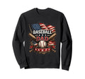 Patriotic Baseball Dad Usa Flag Sweatshirt - Custom Art Print Men Women - T-Shirt, Sweatshirt, Hoodie