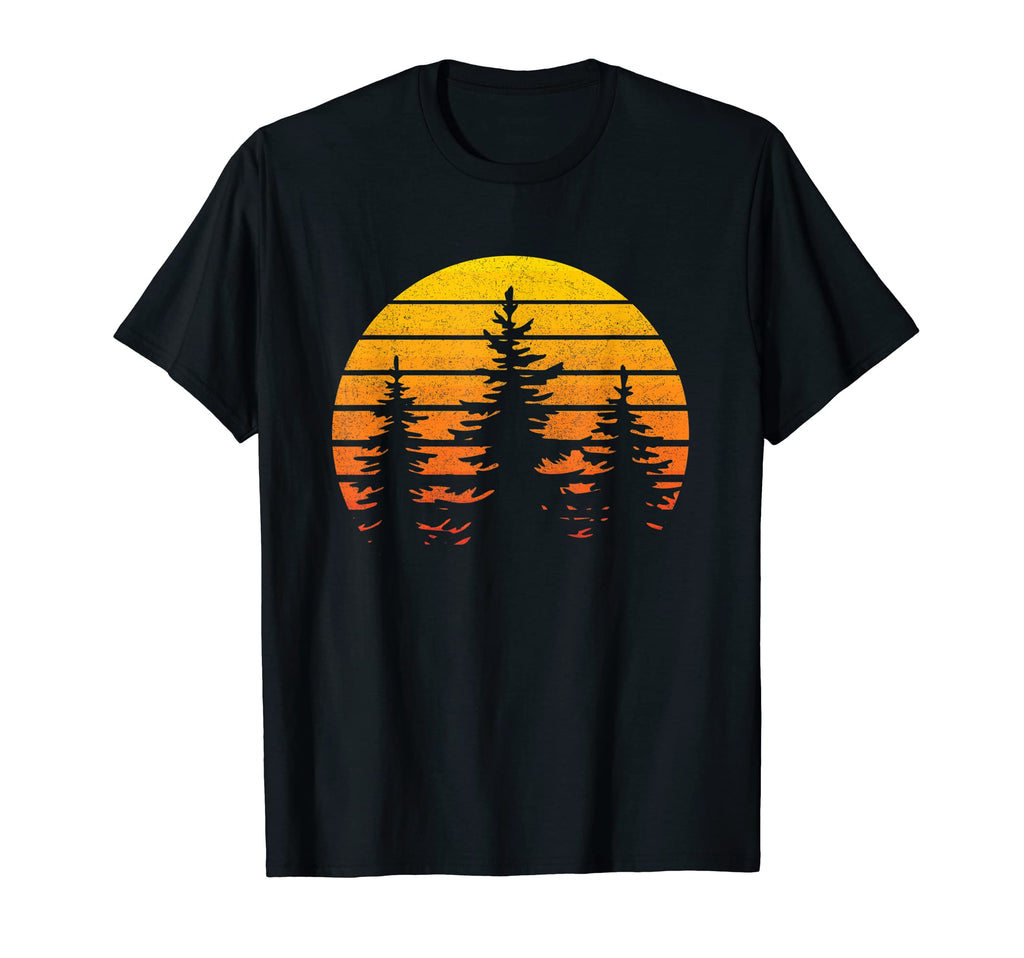 Pine Tree Sunset Minimalist Hiking T-Shirt - Unique Graphic Men Women - T-Shirt, Sweatshirt, Hoodie