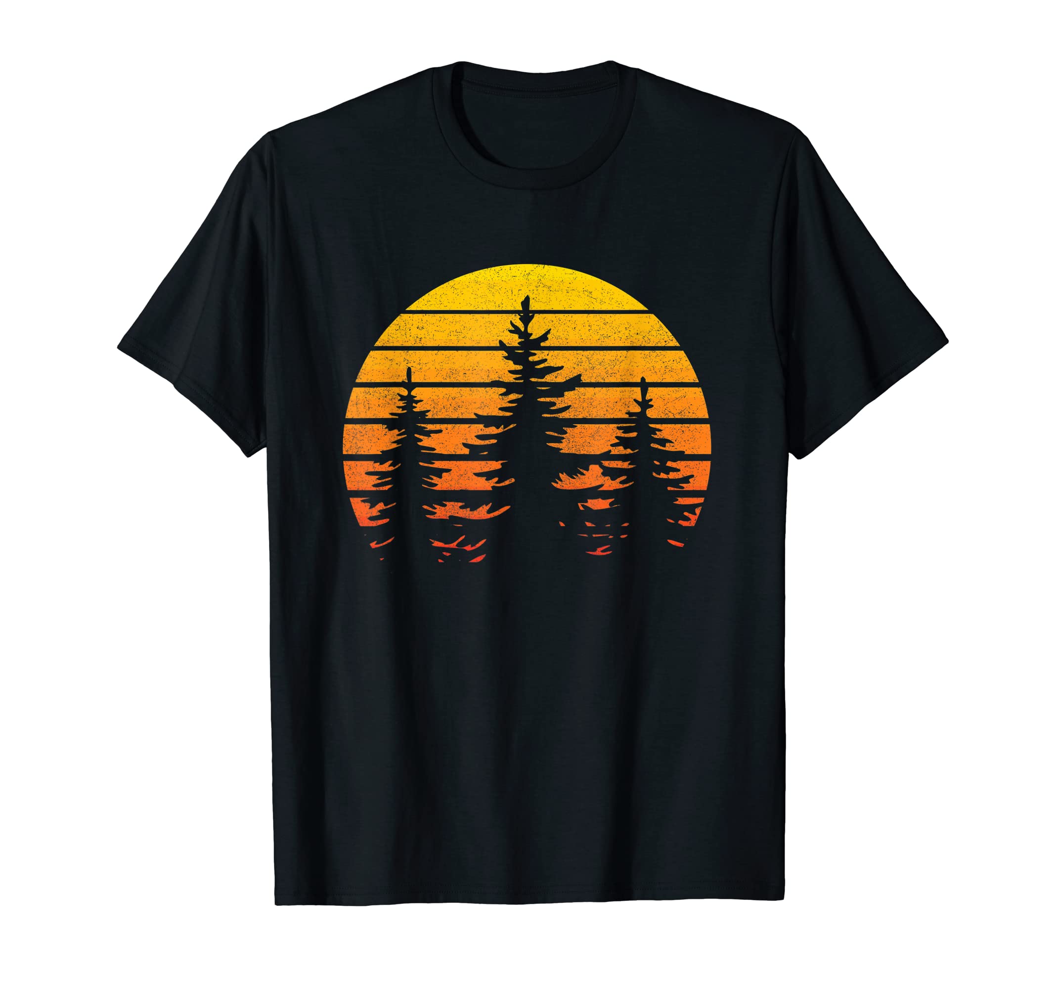 Pine Tree Sunset Minimalist Hiking T-Shirt - Unique Graphic Men Women - T-Shirt, Sweatshirt, Hoodie