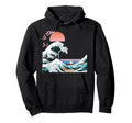 Big Wave Vaporwave Aesthetic 80S Hoodie - Casual Everyday Wear Men Women - T-Shirt, Sweatshirt, Hoodie