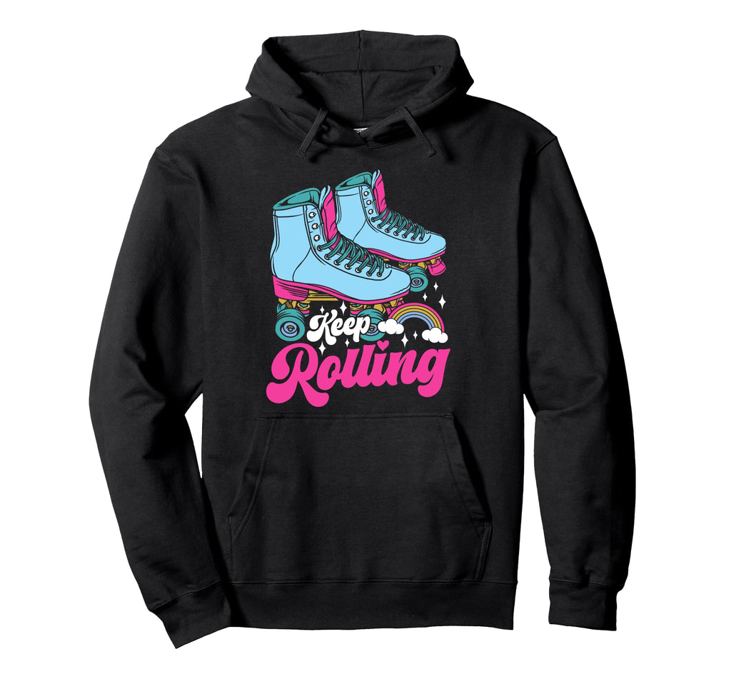 Roller Skating Skate 1970S Keep Rolling Hoodie - Novelty Apparel Men Women - T-Shirt, Sweatshirt, Hoodie