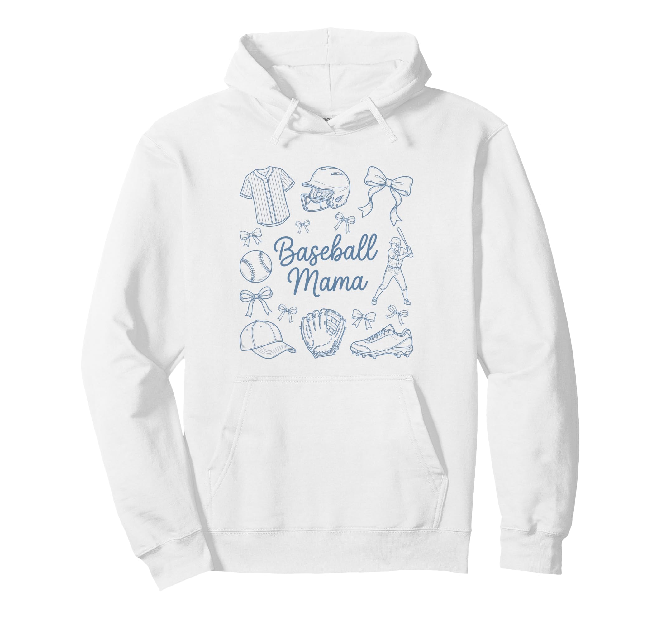 Proud Baseball Mama Outline Sports Hoodie - Aesthetic Graphic for Adults - T-Shirt, Sweatshirt, Hoodie