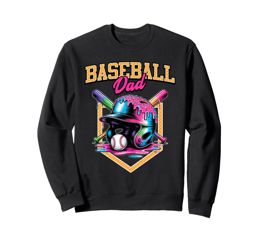 Baseball Dad Tie Dye Baseball Drip Sweatshirt - Streetwear Style Men Women - T-Shirt, Sweatshirt, Hoodie