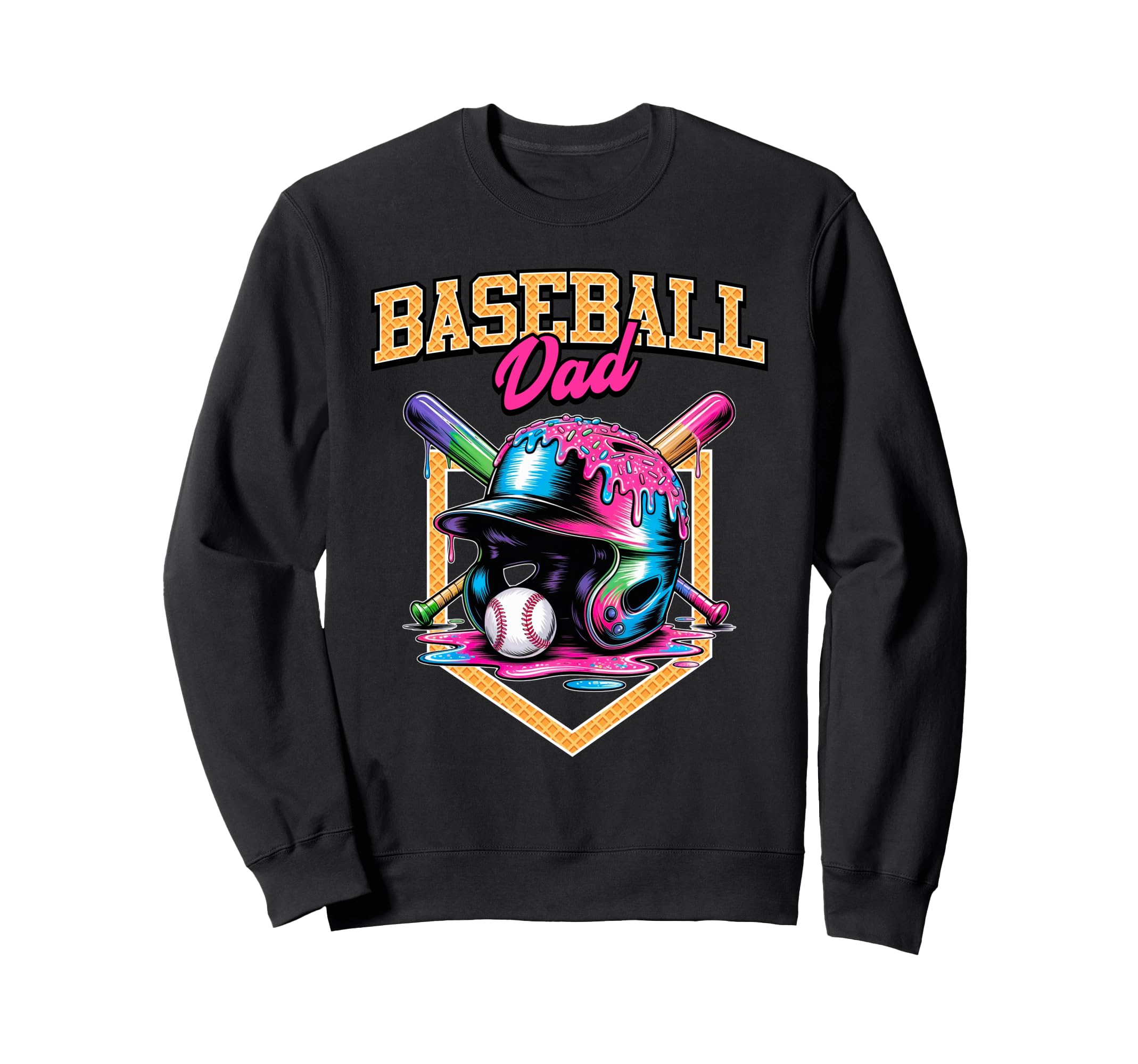 Baseball Dad Tie Dye Baseball Drip Sweatshirt - Streetwear Style Men Women - T-Shirt, Sweatshirt, Hoodie