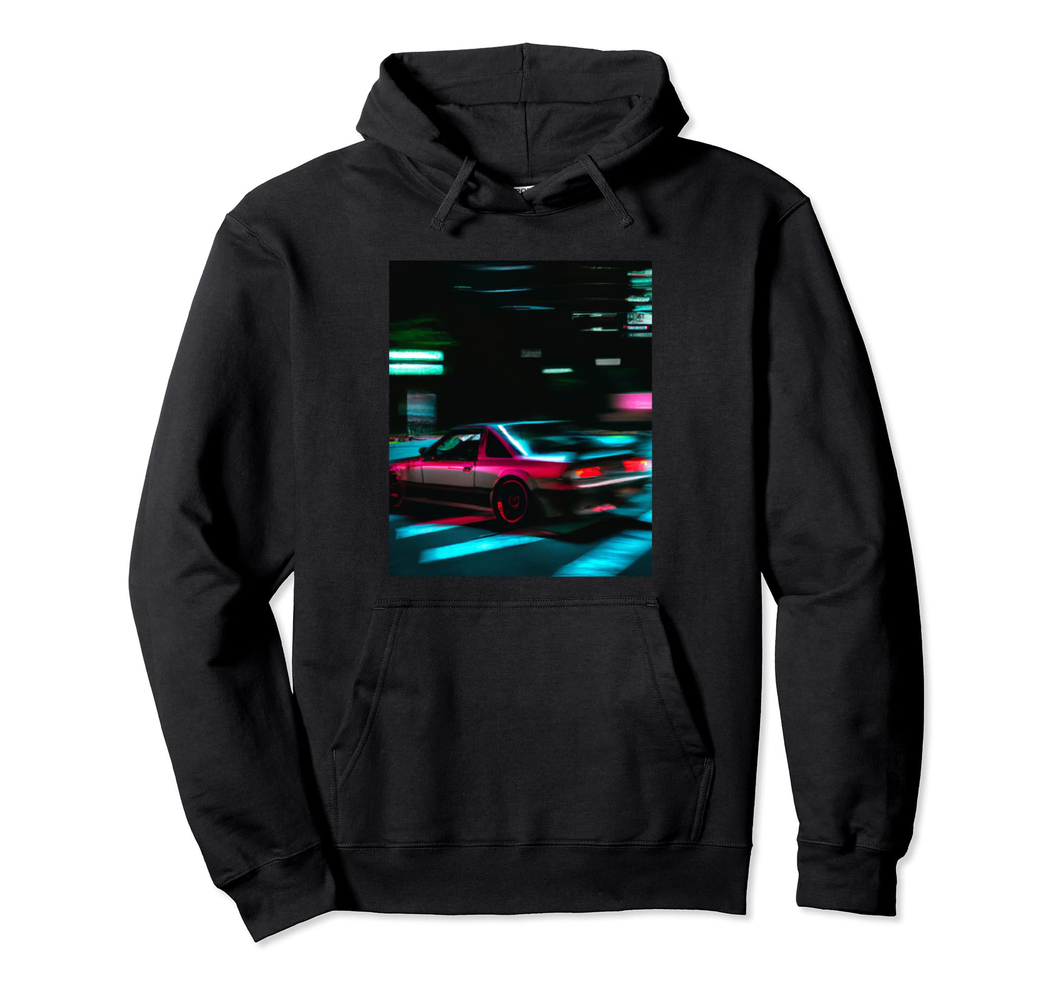 Vaporwave Car Synthwave City Hoodie - Minimalist Print for Adults - T-Shirt, Sweatshirt, Hoodie