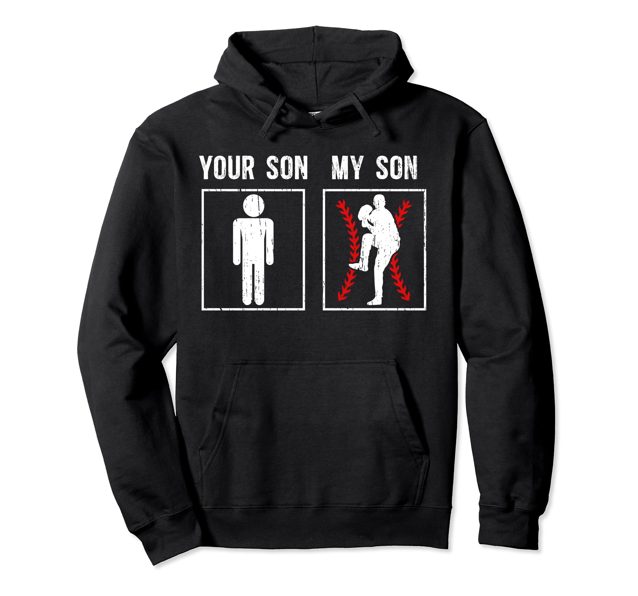My Son Baseball Pitcher Dad Baseball Hoodie - Minimalist Print Men Women - T-Shirt, Sweatshirt, Hoodie