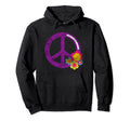 Floral Peace Symbol Flowers Hippie Hoodie - Minimalist Print for Adults - T-Shirt, Sweatshirt, Hoodie
