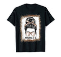 Messy Bun Baseball Mom Leopard T-Shirt - Minimalist Print for Adults - T-Shirt, Sweatshirt, Hoodie
