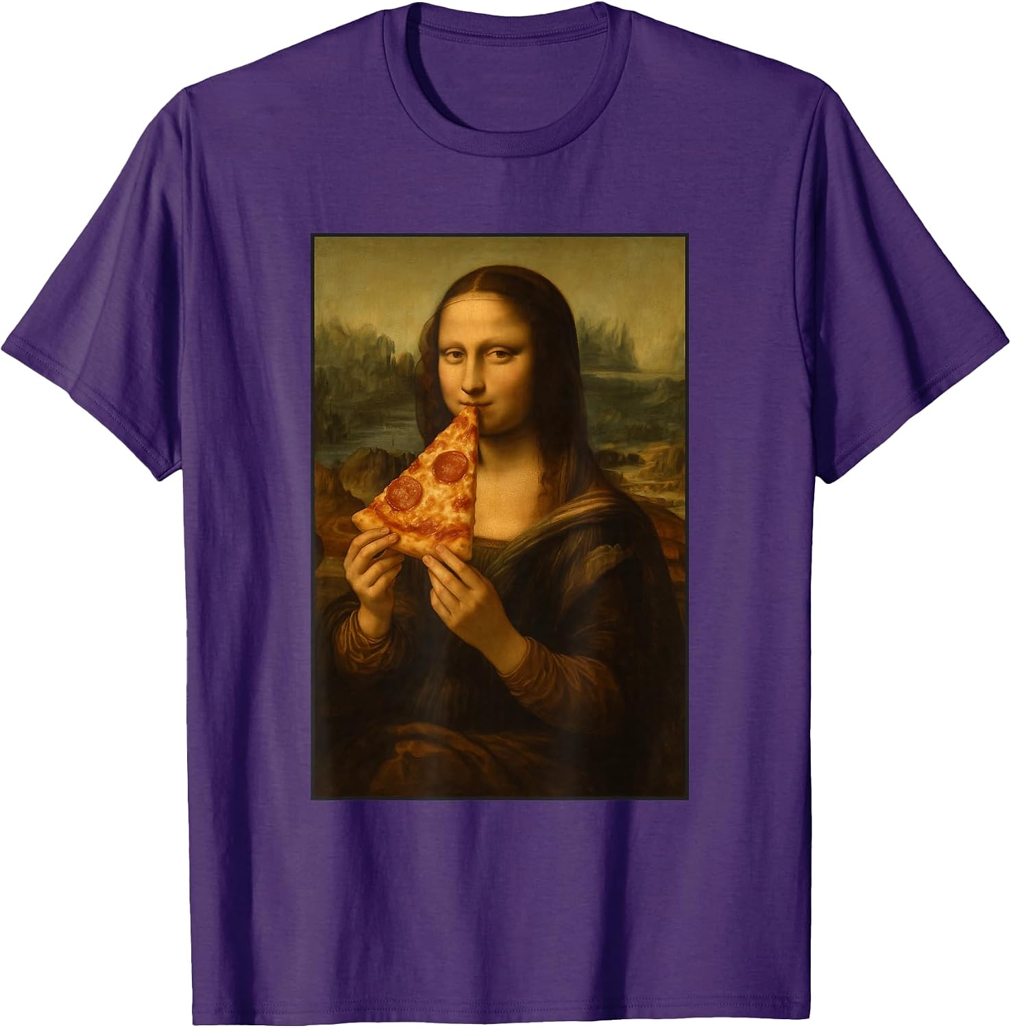 Mona Lisa Pizza Apparel - Adult & Kids T-Shirts, Sweatshirts & Hoodies apparel design preview 1