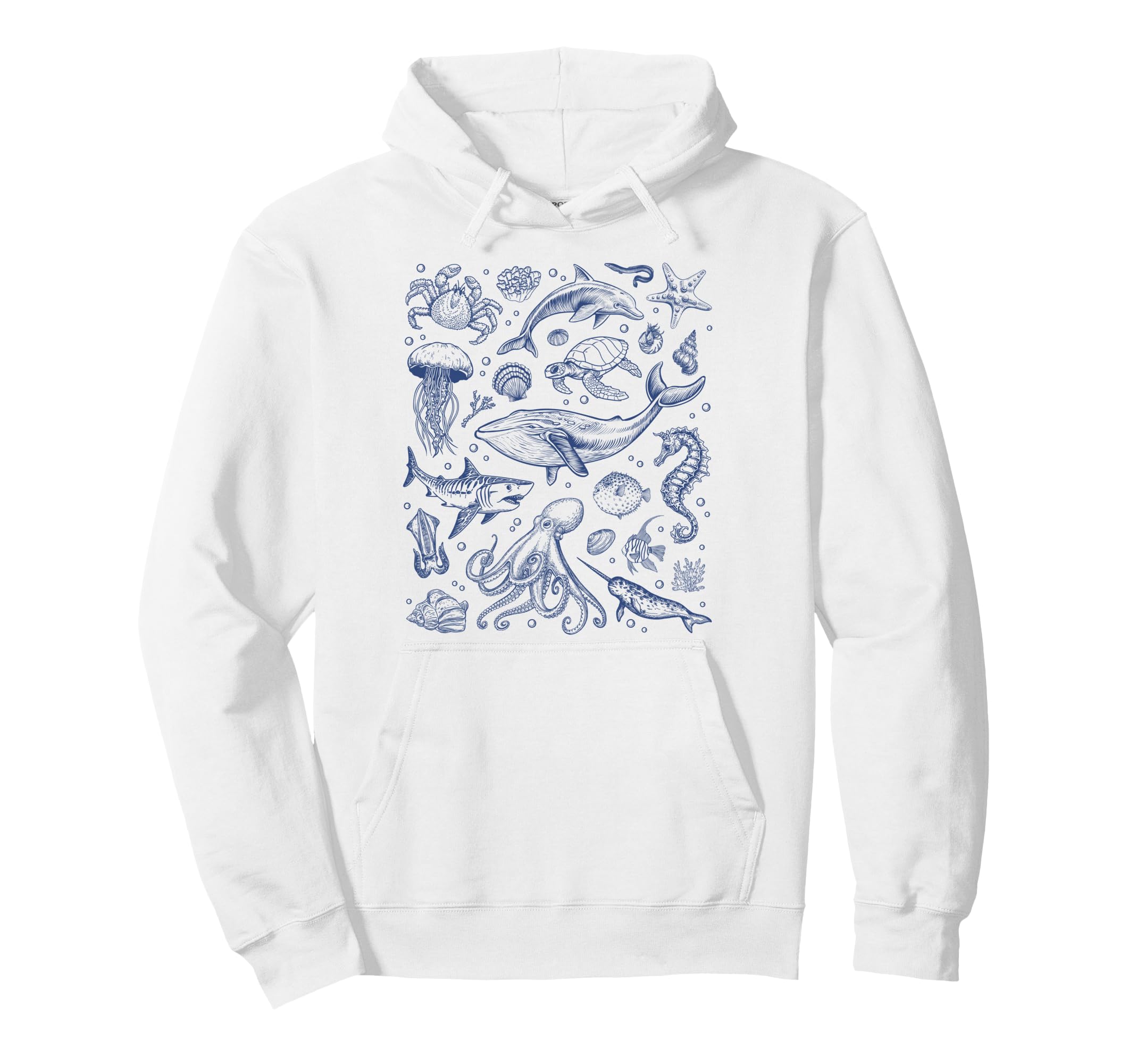 Ocean Life Sea Aesthetic Dolphin Hoodie - Fun Novelty Design Men Women - T-Shirt, Sweatshirt, Hoodie