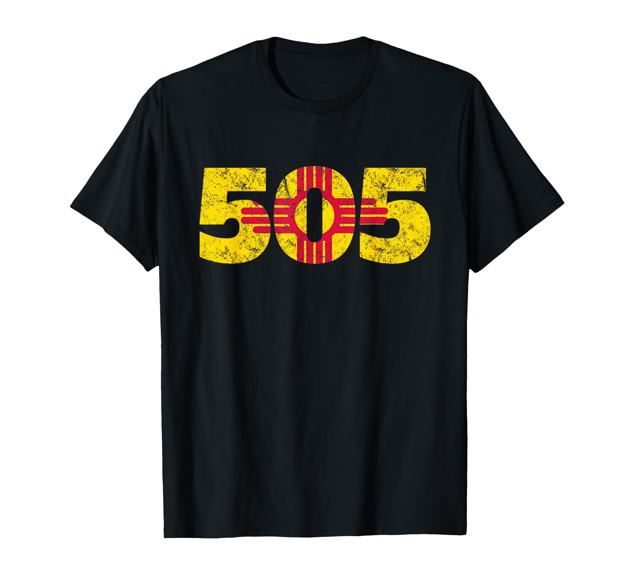 505 New Mexico Zia Distressed T-Shirt - Aesthetic Graphic for Adults - T-Shirt, Sweatshirt, Hoodie