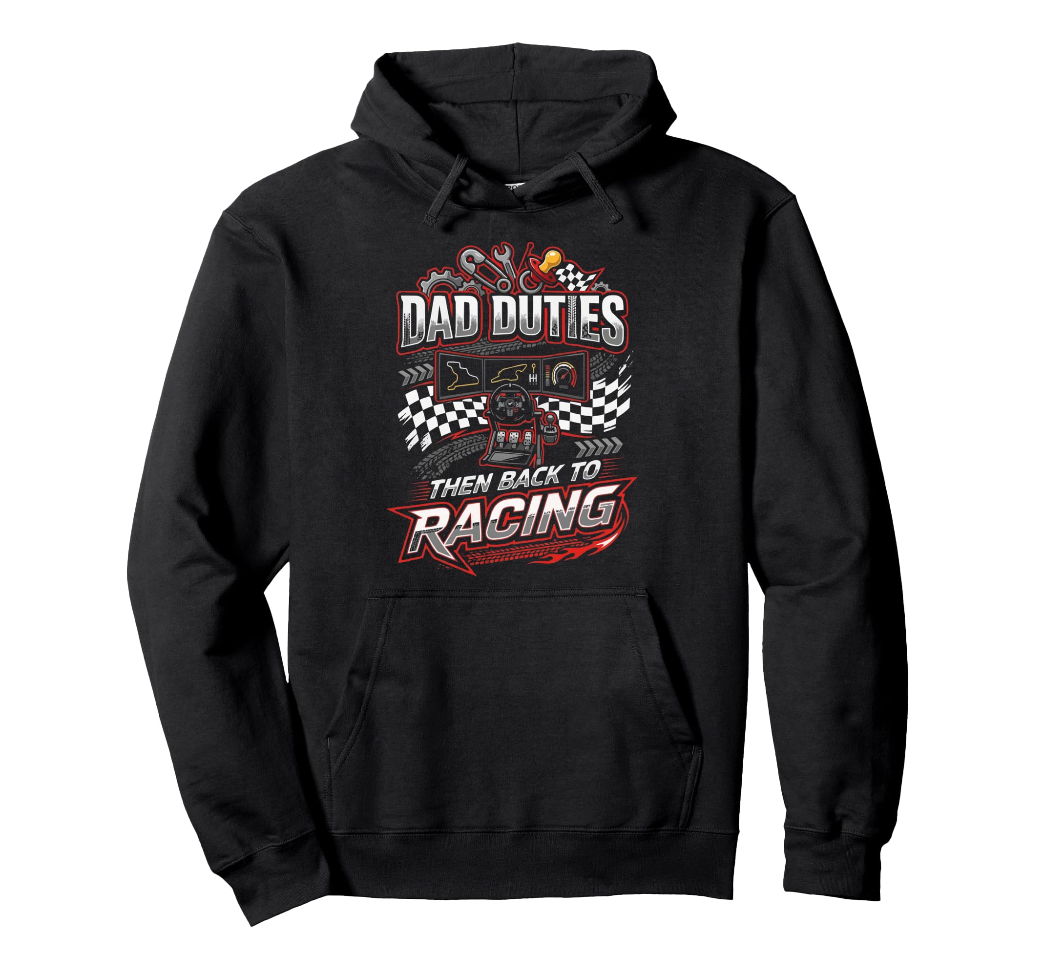 Sim Racing Dad Virtual Racing Game Daddy Hoodie - Trendy Graphic Men Women - T-Shirt, Sweatshirt, Hoodie