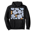 Abstract Floral Blue Pattern Hoodie - Fun Novelty Design Men Women - T-Shirt, Sweatshirt, Hoodie