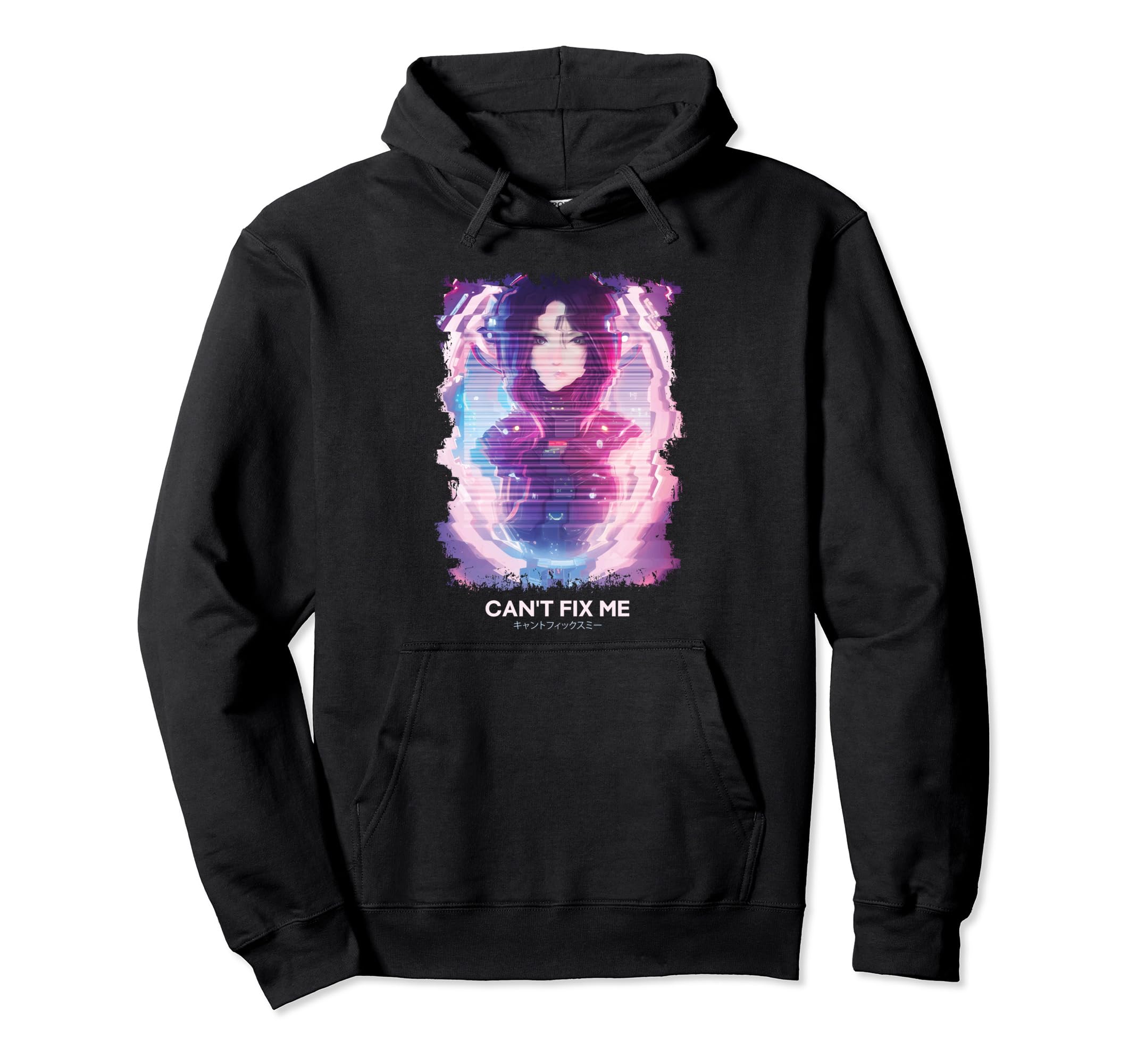 Sad Vaporwave Glitch Japanese Anime Hoodie - Aesthetic Graphic Men Women - T-Shirt, Sweatshirt, Hoodie
