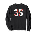 Baseball Player Jersey Number 35 35 Sweatshirt - Trendy Graphic Men Women - T-Shirt, Sweatshirt, Hoodie