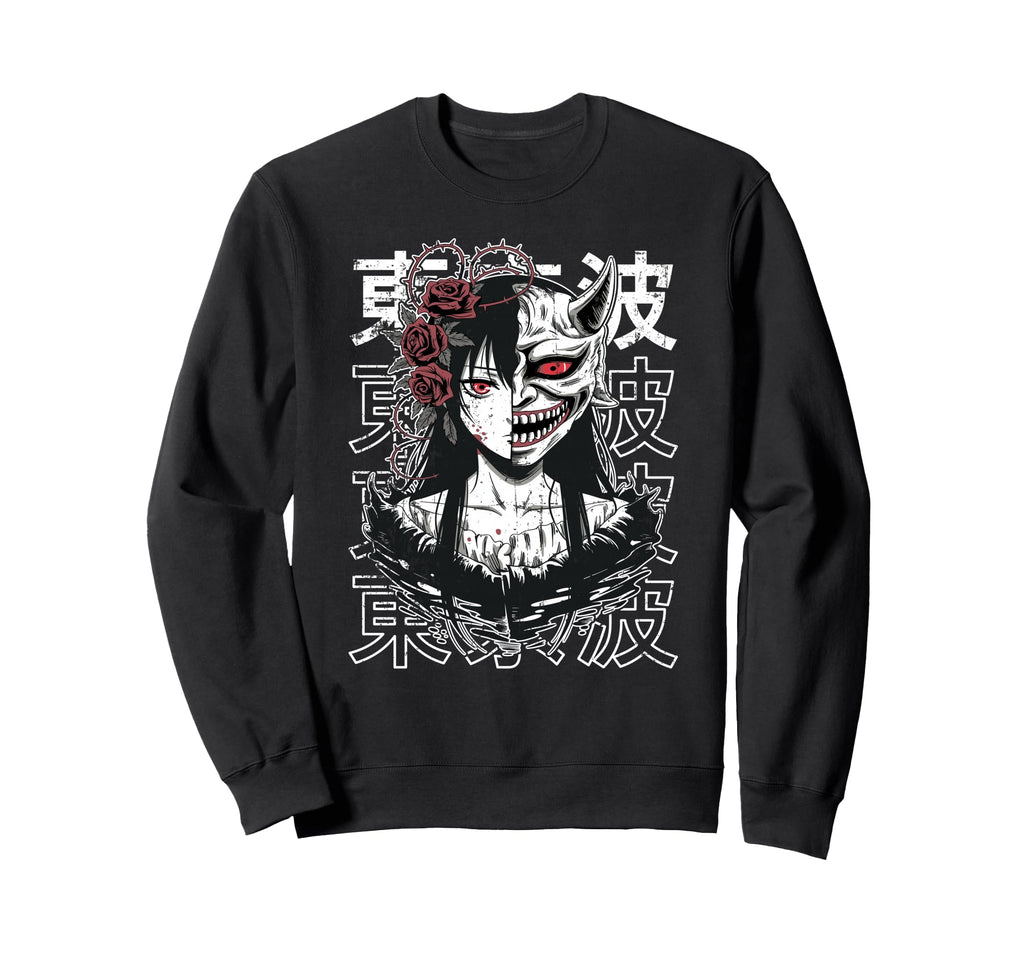 Japanese Horror Anime Manga Y2K Sweatshirt - Custom Art Print Men Women - T-Shirt, Sweatshirt, Hoodie