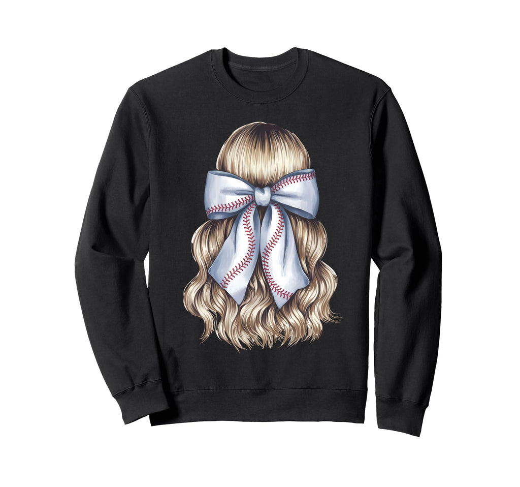 Baseball Coquette Bow Baseball Mom Sweatshirt - Minimalist Print Unisex - T-Shirt, Sweatshirt, Hoodie