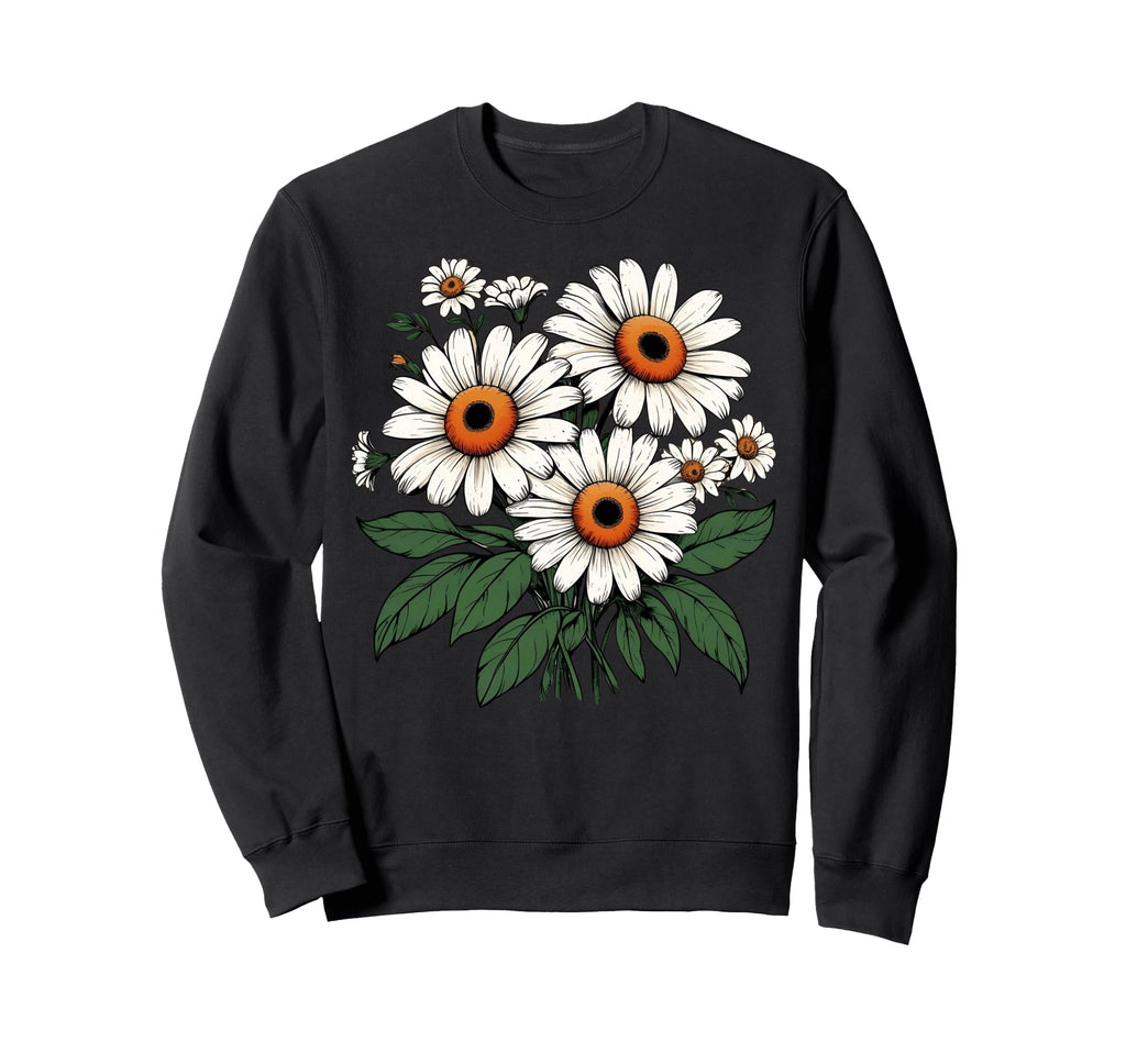 Daisies Wildflower Botanical Garden Sweatshirt - Graphic Print Men Women - T-Shirt, Sweatshirt, Hoodie
