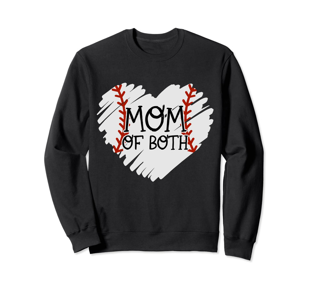 Mom Both Softball Baseball Mama Moms Sweatshirt - Trendy Graphic Men Women - T-Shirt, Sweatshirt, Hoodie