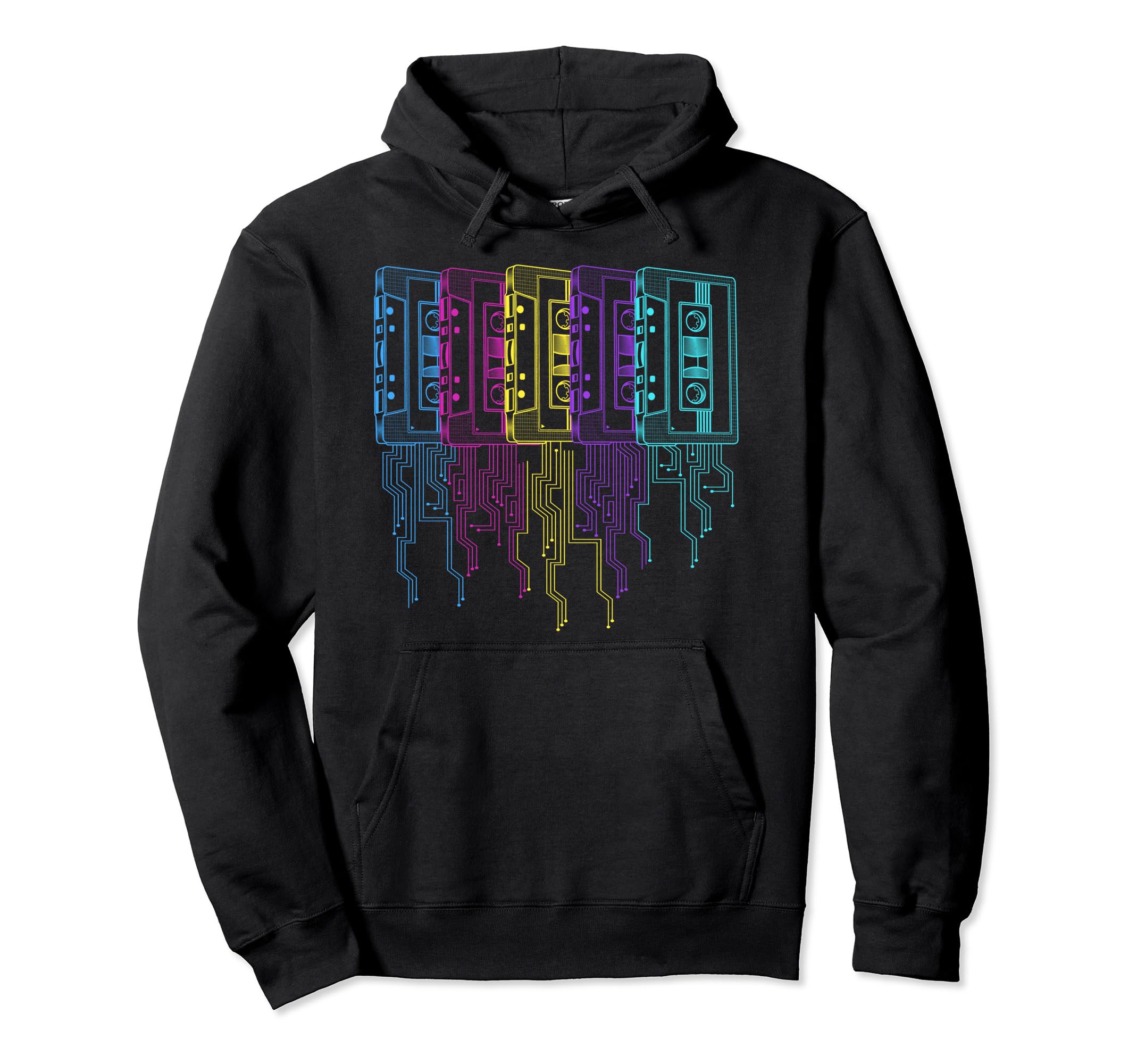 80S Cassette Tape Circuit Synthwave Hoodie - Unique Graphic Unisex - T-Shirt, Sweatshirt, Hoodie