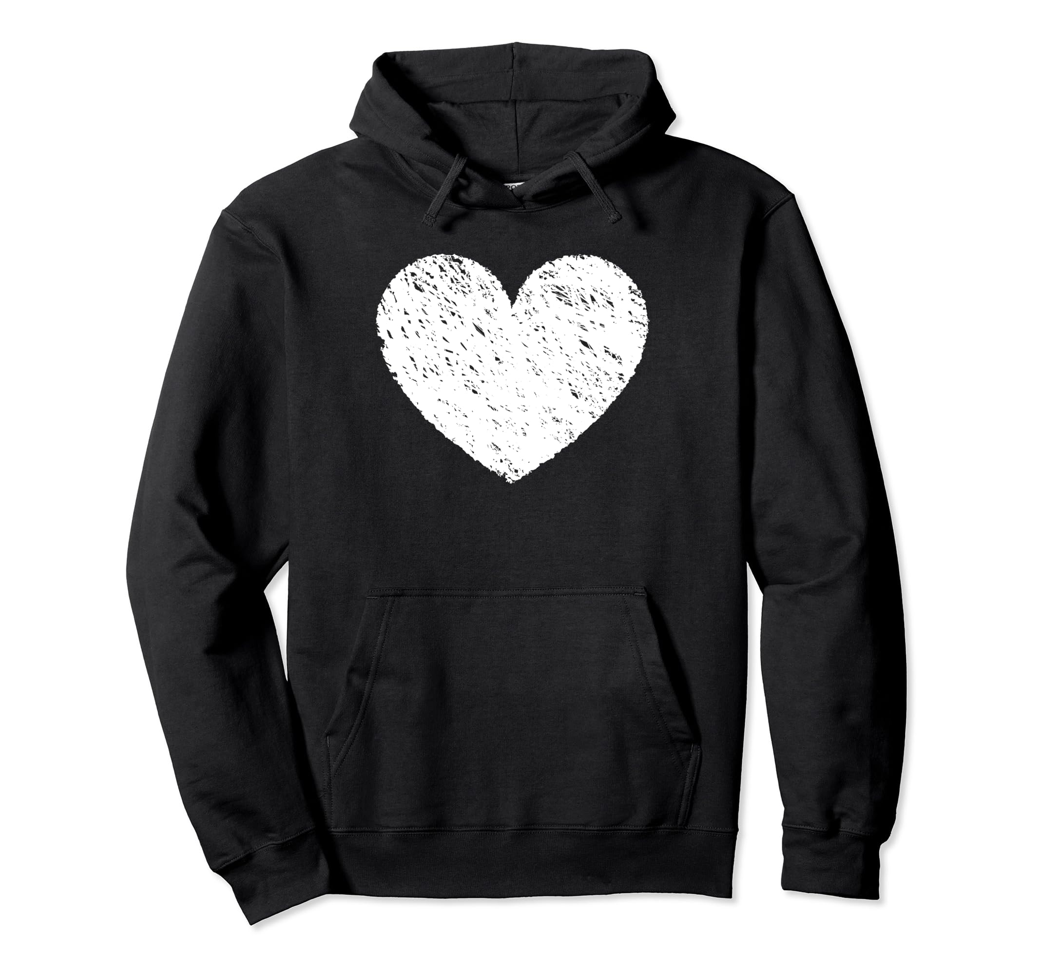 Red Love Heart Distressed Valentines Hoodie - Minimalist Print for Adults - T-Shirt, Sweatshirt, Hoodie