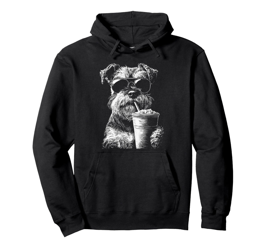 Schnauzer Drinking Iced Coffee Funny Hoodie - Streetwear Style for Adults - T-Shirt, Sweatshirt, Hoodie